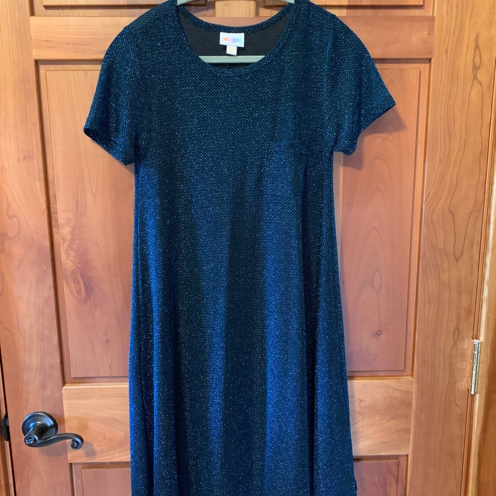 LuLaRoe Blue Sparkle Carly Dress